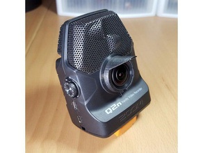 lens hood zoom q2n handy video recorder camera 3d print model - Mito3D