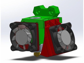prusa i3 hexagon bowden mount 3d printer parts cooling duct fan shroud hot end mk2 rework steel 3d print model - Mito3D