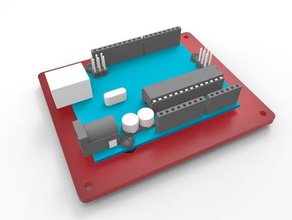 simple arduino uno baseplate electronics breadboard 3d print model - Mito3D