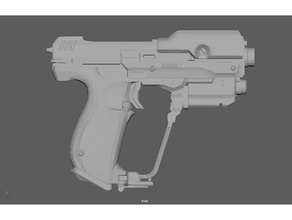 la unsc magnum de halo 5 juegos video cosplay prop arma traje proposición el pistola scifi consejo seguridad 3d print model - Mito3D