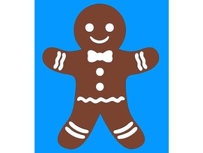gingerbread man fridge magnet signs & logos cookie wslab 3d print model - Mito3D