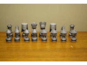 skull chess set v1 dead skulls spooky 3d print model - Mito3D