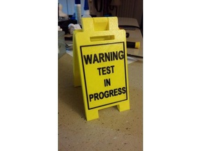 test progress warning sign remix signs & logos testing 3d print model - Mito3D