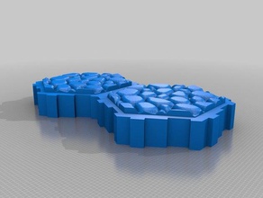 hex piastrelle di ciottoli in pietra coppia giochi su misura 3d print model - Mito3D