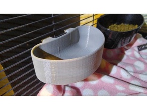 hanging small pet water food bowl pets ferret guinea pig rabbit wire cage 3d print model - Mito3D