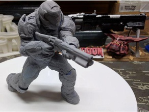 doomguy poste fucile sculture doom 4 doom4 marino da caccia 3d print model - Mito3D