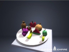 fruit plate art 3d print model - Mito3D