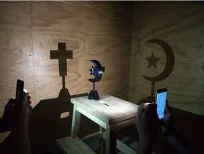 çift gölge heykel heykeller Hıristiyanlık christian cross çapraz ay designproject doubleshadowsculpture islam İslam desen Müslüman din okul 3d print model - Mito3D