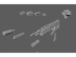 dmr halo 5 customizable video games cosplay prop weapon costume gun rifle scifi unsc 3d print model - Mito3D