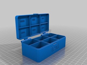 customizable hinged box v2 organization case 3d print model - Mito3D