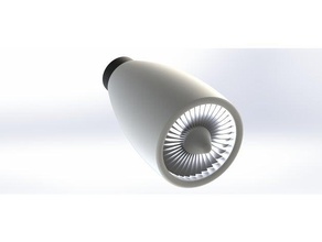 jet engine lamp shade household bulb holder lampshade led light turbine 3d print model - Mito3D