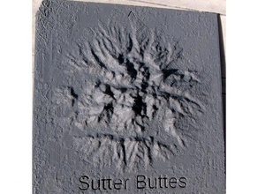 relief-Karte sutter buttes Physik & Astronomie openscad 3d print model - Mito3D