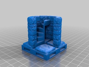 openforge 20 corner spiral stair up orig openlock base toy & game accessories dnd tiles openforge2 3d print model - Mito3D
