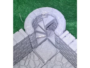 openforge 20 angolo di scale a spirale giù openlock base giocattolo & accessori gioco dnd piastrelle openforge2 3d print model - Mito3D
