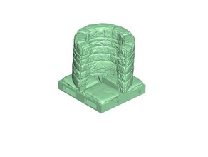 openforge 20 corner spiral stair down openlock base toy & game accessories dnd tiles openforge2 3d print model - Mito3D