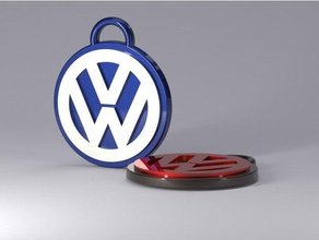 volkswagen keychain keychains multicolours 3d print two colour 3d print model - Mito3D