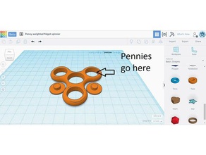 penny ponderato fidget spinner in giro utensili a mano 3d print model - Mito3D