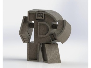 alfabe robot - r mekanik oyuncaklar karakter robotlar oyuncak trafo transformers 3d print model - Mito3D