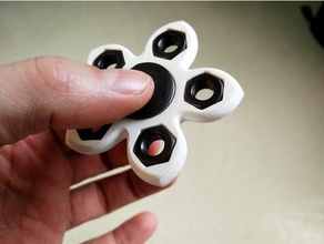 m8 hexnut-flower fidget spinner toys & games 608 bearing hand hex nut skate 3d print model - Mito3D