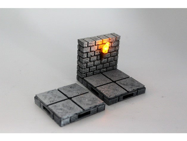 openforge cut-stone openlock battery base toy & game accessories dnd tiles dungeon miniatures pathfinder rpg tabletop terrain tile 3D print model - Mito3D