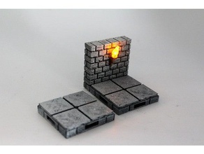 openforge cut-stone openlock battery base toy & game accessories dnd tiles dungeon miniatures pathfinder rpg tabletop terrain tile 3d print model - Mito3D