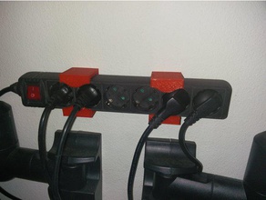 multiple socket outlet mount electronics halterung holder mehrfachsteckdose steckdose steckdosenleiste verteiler verteilerdose 3d print model - Mito3D