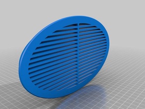 havalandırma ızgarası oval zapf - garaj açık ve bahçe 3d print model - Mito3D