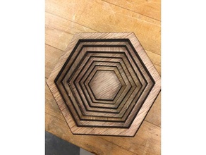 hexagonal bowl decor hexagon laser lasercut stack wood 3d print model - Mito3D