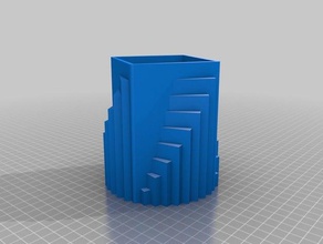 step-based design pencil holder containers 3d printer printing based pencilholder pencils case cup stairs steps xyzprinting 3d print model - Mito3D