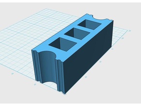 inşaat bloğu 3 delik binalar ve yapılar blok engeller beton 3d print model - Mito3D
