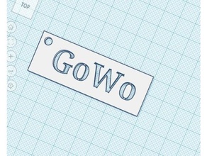 gowo keychain 3d printing 3d print model - Mito3D