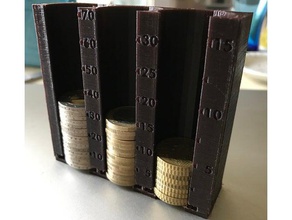 euro coin sorter belt clip office cash coins euros flea market merchandise point sale pos 3d print model - Mito3D