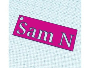 sam n Anahtarlık 3d baskı 3d print model - Mito3D
