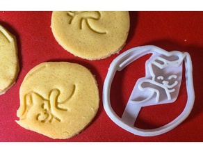 gato cortador de galletas comida & bebida cat cookie cookie-cutter cookiecutter las cookies kitty 3d print model - Mito3D