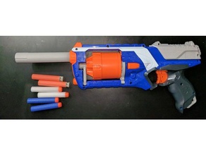 nerf strongarm barrell estensione oggetti di scena nerfbarrel barile blaster pistola arma 3d print model - Mito3D