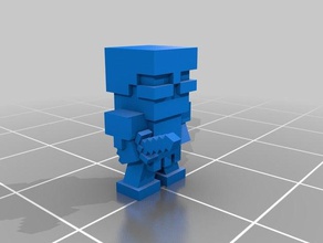 block soldier 3d printing minecraft figures steve 3d print model - Mito3D