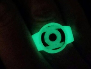 green lantern ring glow dark w in mehreren Größen Schmuck dc comics lantern-logo hal jordan power power-Ringe 3d print model - Mito3D