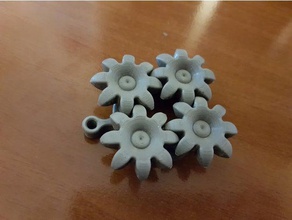 engrenage fleurs - fleur de vitesse porte-clés engrenages- trousseau pendentif pendentif- porte-clefs 3d print model - Mito3D