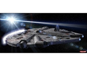 millennium falcon lithophane 3d printing sci-fi spaceship starwars star wars 3d print model - Mito3D