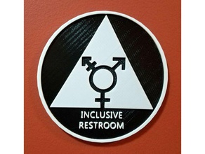 inclusive toilettes signe la salle de bains sexe l'identité lgbt neutre trans transgenres 3d print model - Mito3D