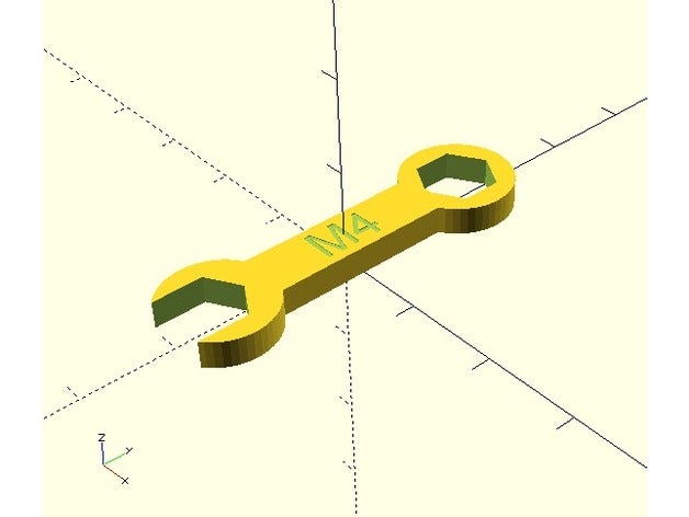 customizable wrench standard m3 m4 m5 custom size tools nut nuts openscad 3D print model - Mito3D