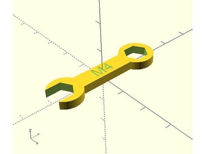customizable wrench standard m3 m4 m5  custom size tools customizable customizable wrench m3 nut m3 wrench m4 nut m4 wrench m5 nut m5 wrench nuts openscad tools wrench