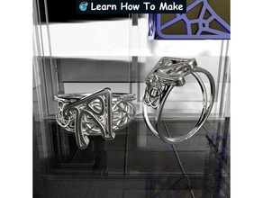 personalizada nudo celta ángulo de twin ring los anillos el celtic celticdesign arte anillo 3d print model - Mito3D
