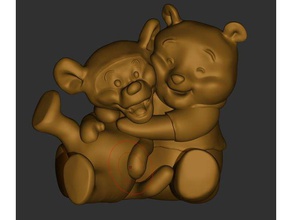 bebek tigger pooh bear 3d baskı doğum günü sparkyface5 zbrush 3d print model - Mito3D