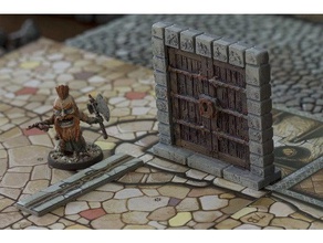 portas arcadia busca jogos boardgame porta heroquest mideval rpg prop tampo de mesa warhammer quest 3d print model - Mito3D