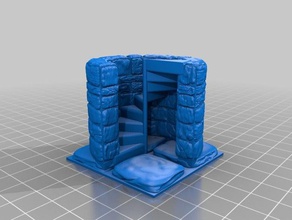 openforge 20 mag 3 4 spiral stair up toy & game accessories dnd tiles openforge2 openlock stairs 3d print model - Mito3D