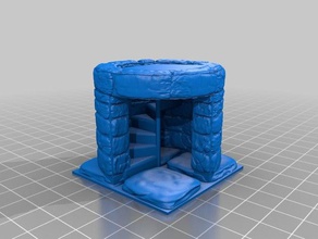 openforge 20 mag + door full spiral stair toy & game accessories dnd tiles openforge2 openlock stairs 3d print model - Mito3D