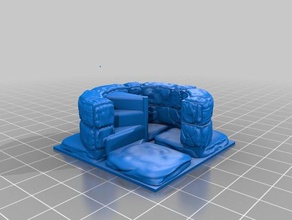 openforge 20 mag half height corner spiral stair toy & game accessories dnd tiles openforge2 openlock 3d print model - Mito3D