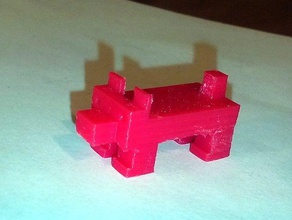 cão estilo minecraft brinquedos & games 3d print model - Mito3D