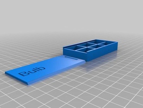 bulb box slide lid compartments organization customized 3d print model - Mito3D